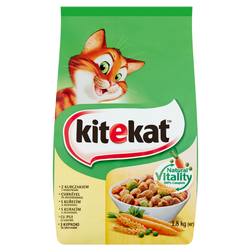 Kitekat dry chicken vegetable, 1,8kg