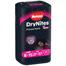 Huggies scutece chilotel pentru incontinenta DryNites Conv 8-15 ani Fetite, 27-57 kg, 9 bucati