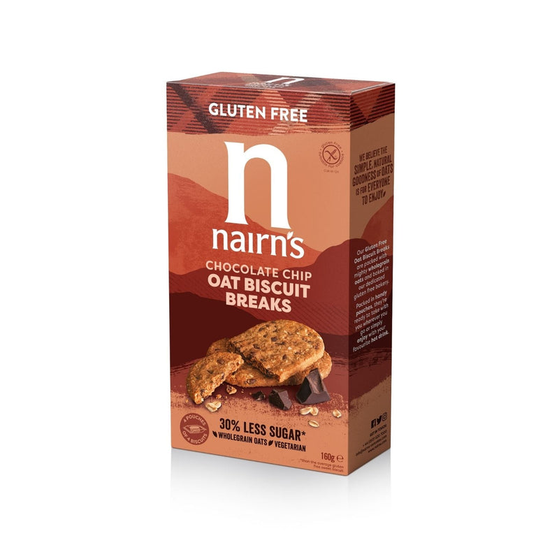 Nairns biscuiti fara gluten din ovaz integral cu ciocolata, 160g