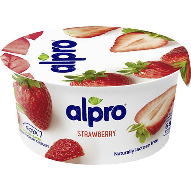 Alpro Produs fermentat soia si capsuni, 150g