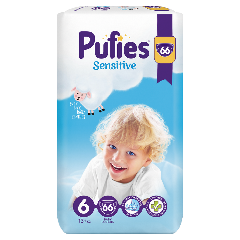 Pufies sensitive big pack XL, 66 bucati