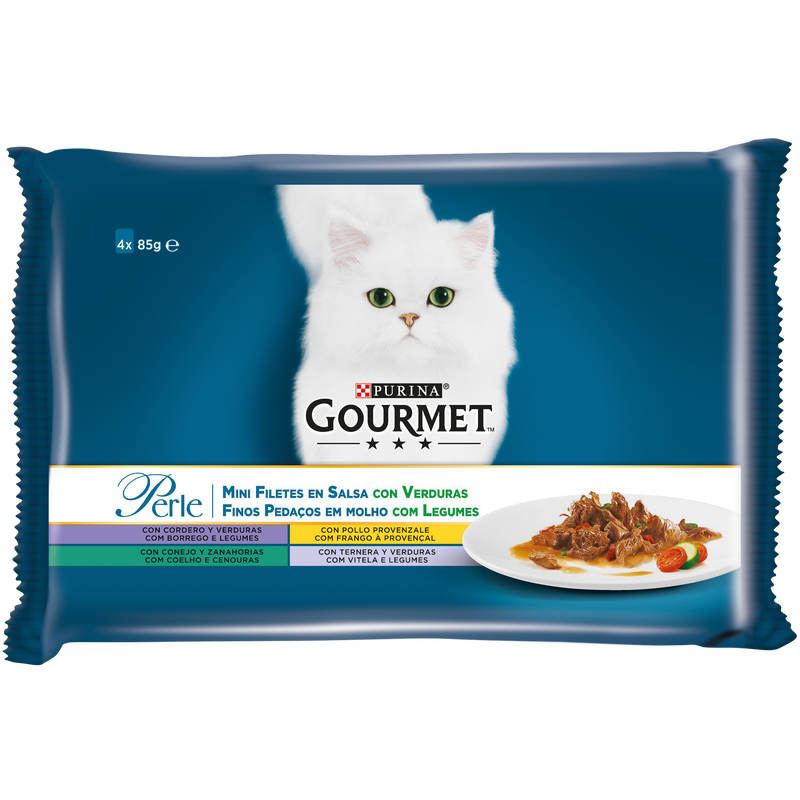 GOURMET PERLE hrana umeda pentru pisici, 4 x 85 g