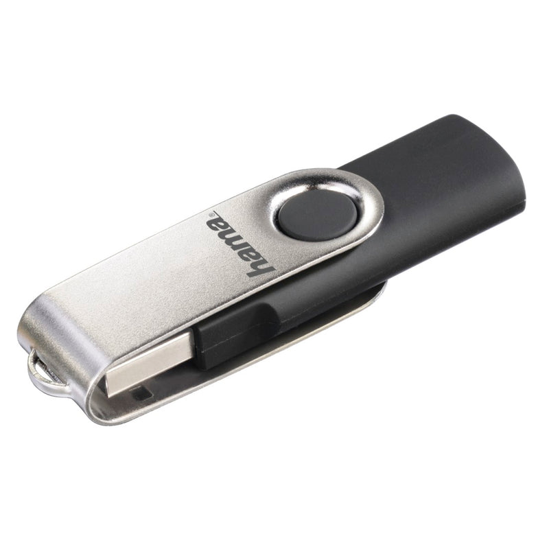 Hama Stick de memorie "Rotate", USB 2.0, 128GB, 10 MB / s, negru/argintiu.