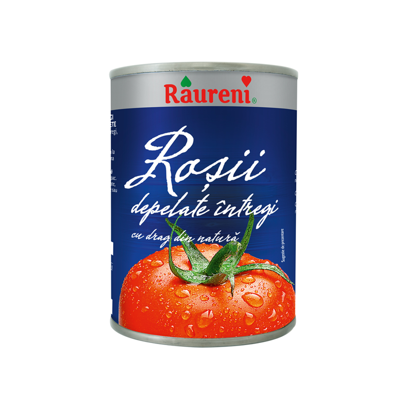 Raureni rosii depelate intregi in suc de rosii proaspete cutie, 380g