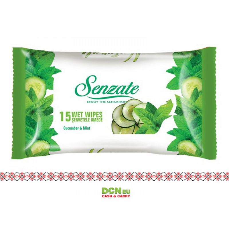 Senzate servetele umede cucumber mint, 15 bucati