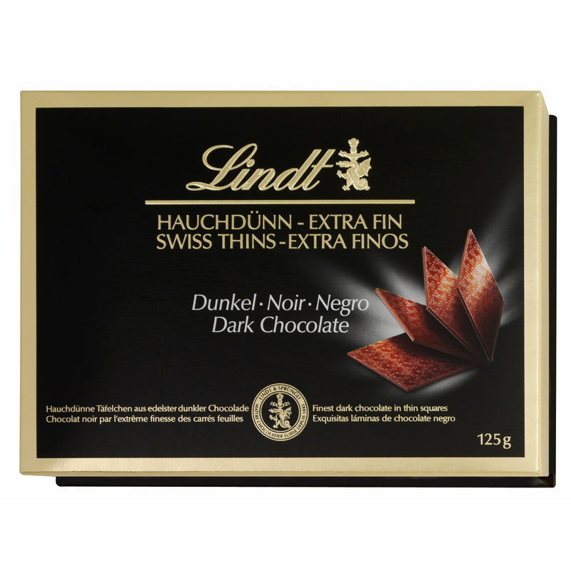 Lindt Thins Ciocolata extra fina neagra, 125g