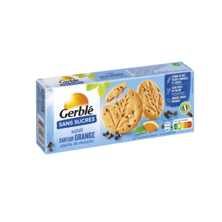 Gerble glucoregul biscuiti portocale pepite-cioco, 132g