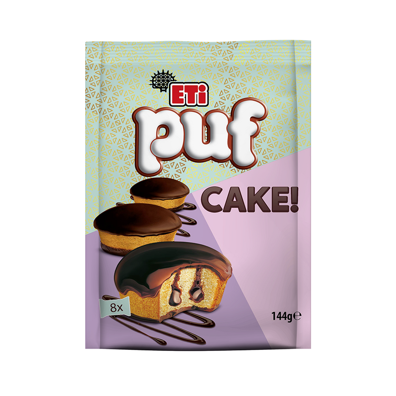 ETi Puf  Miniprajituri cu crema de cacao  si glazura de cacao, 144g
