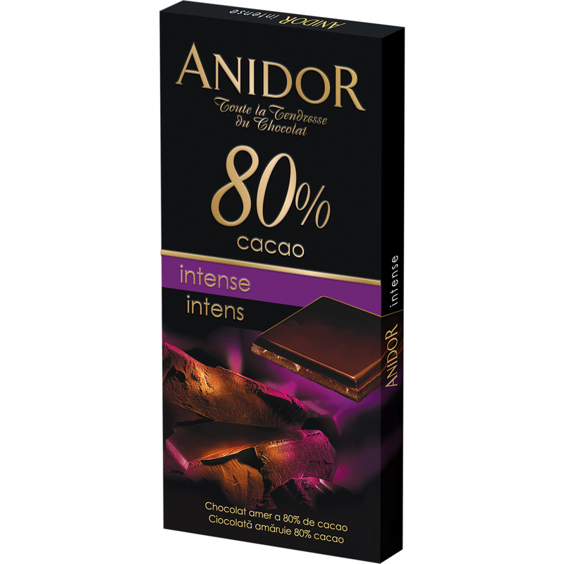 Anidor ciocolata amaruie 80%, 85 g