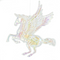 Decoratiune unicorn iridiscent cu gliter 12cm