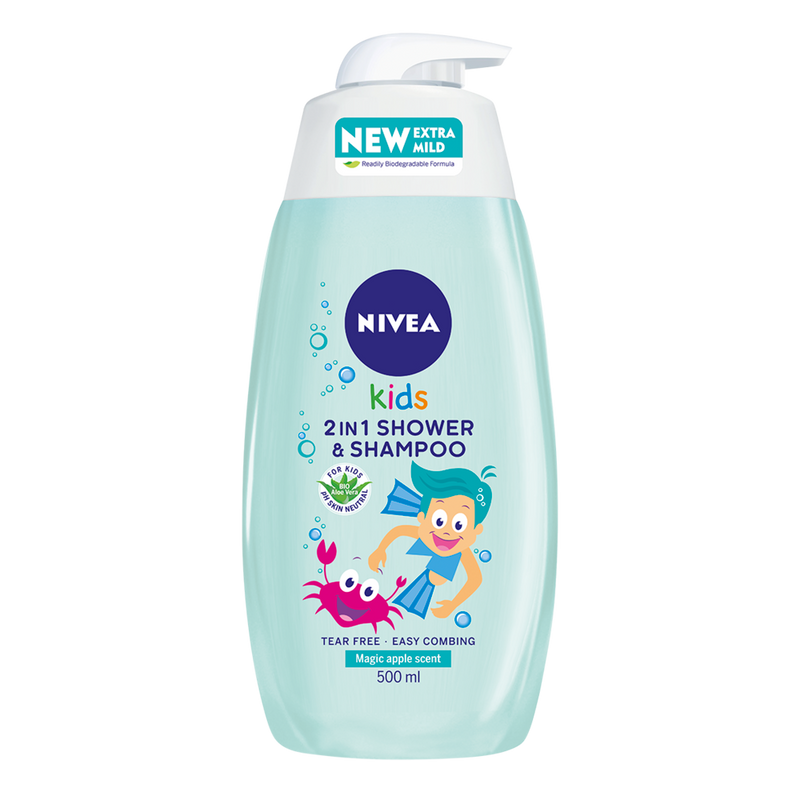 NIVEA gel de dus si sampon 2 in 1 Kids Mar, 500 ml