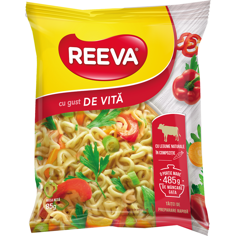 Reeva fidea de preparare rapida cu gust de vita, 60gr