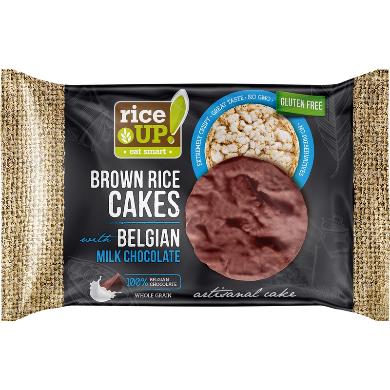 Rice up! Rondele orez cu glazura de ciocolata cu lapte, 50g