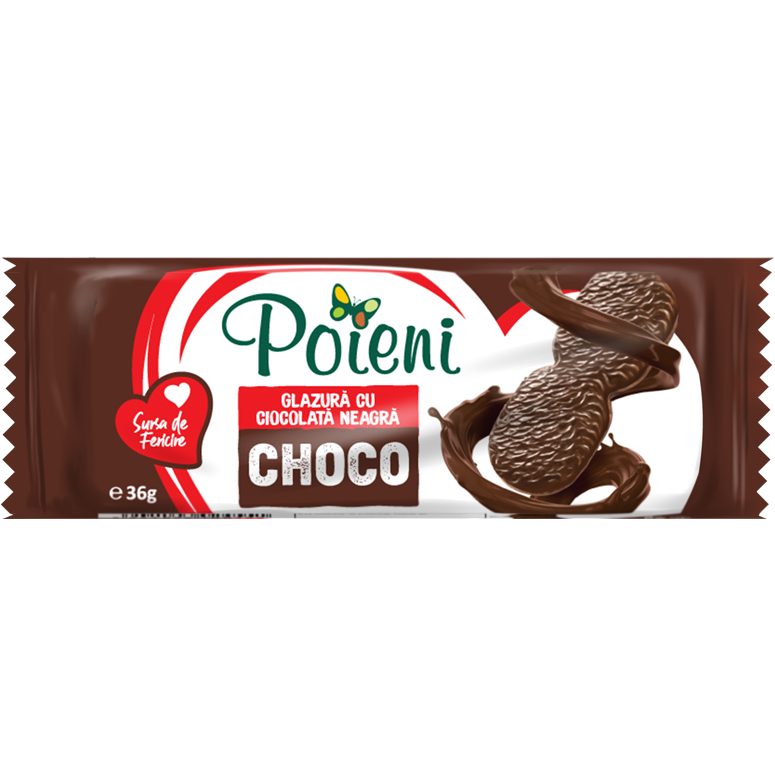 Poieni Choco glazura cioco neagra, 36g