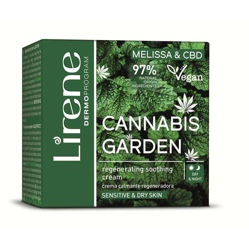 Lirene Cannabis Garden - Crema de noapte regeneratoare si calmanta, 98% natural, 50ml