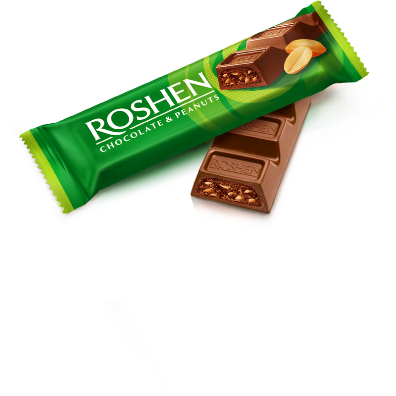 Roshen Baton cu ciocolata cu lapte si alune, 30g
