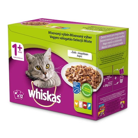 Whiskas Adult  Peste & Carne 12p (Selectii mixte)