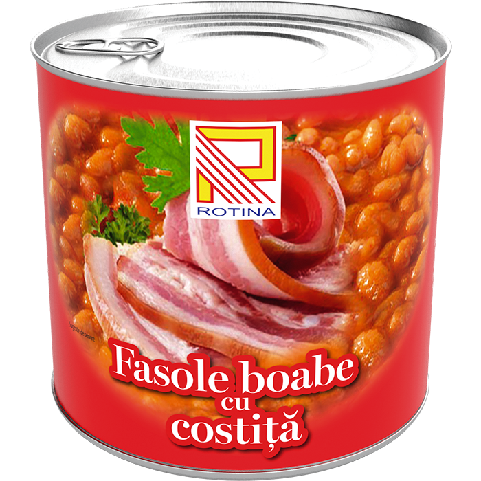 Rotina fasole boabe cu costita, 800g