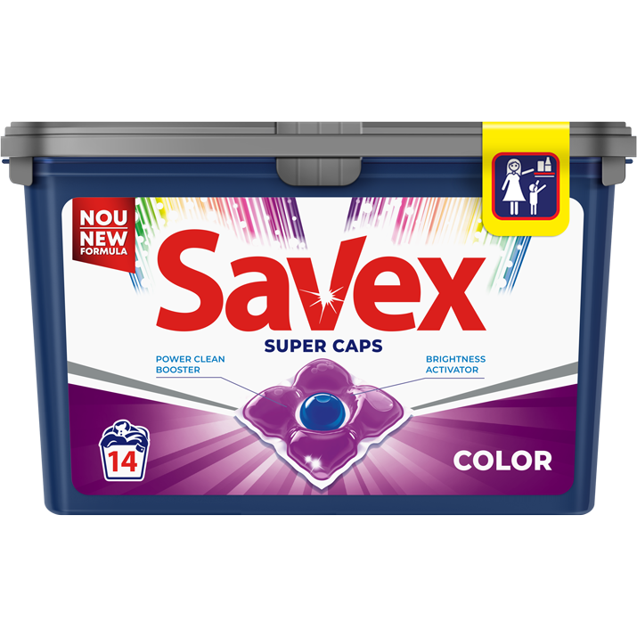 Savex detergent capsule super caps color, 14 spalari