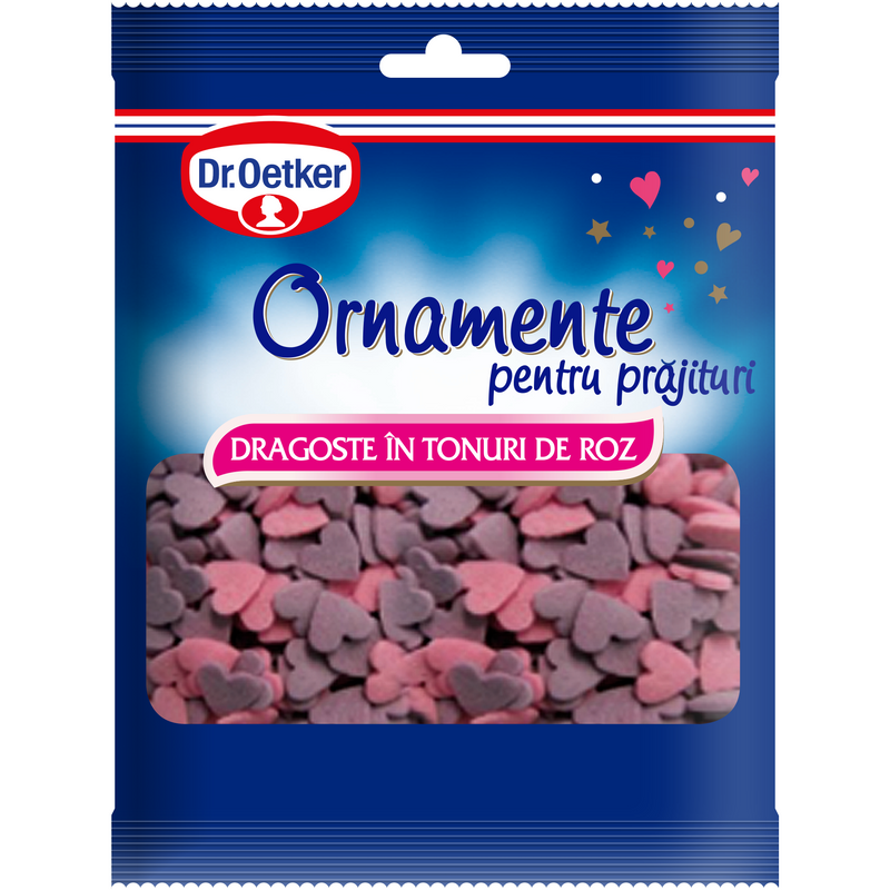Dr.Oetker Ornamente pt. prajituri Dragoste in Tonuri Roz, 30g