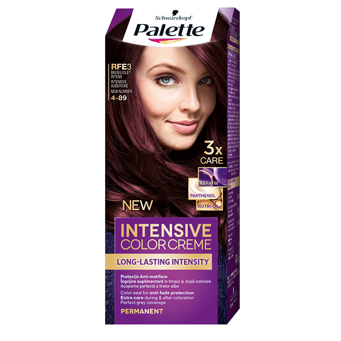 Vopsea de par permanenta Palette Intensive Color Creme RFE3 (4-89) Aubergine intens