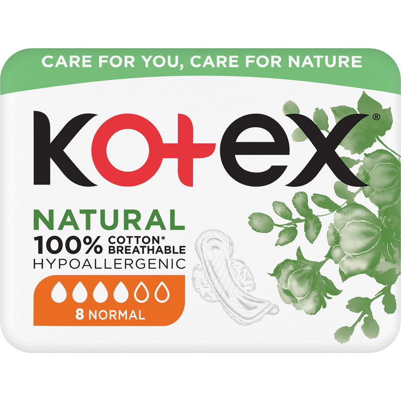 Kotex NATURAL tampoane absorbante normal, 8 bucati