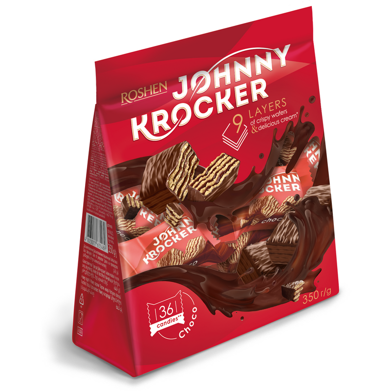 Johnny Krocker Napolitane glazurate cu cacao, 350g