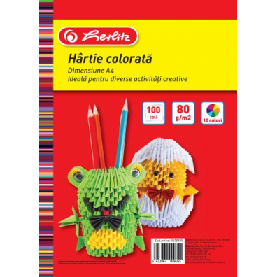 Hartie color a4 80gr top 100 diverse culori