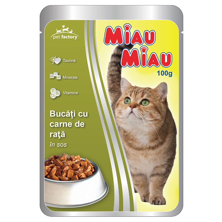 Plic Miau Miau rata in sos, 100g