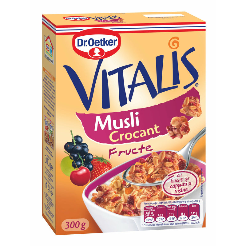 Dr.Oetker Vitalis Musli Crocant cu Fructe, 300g