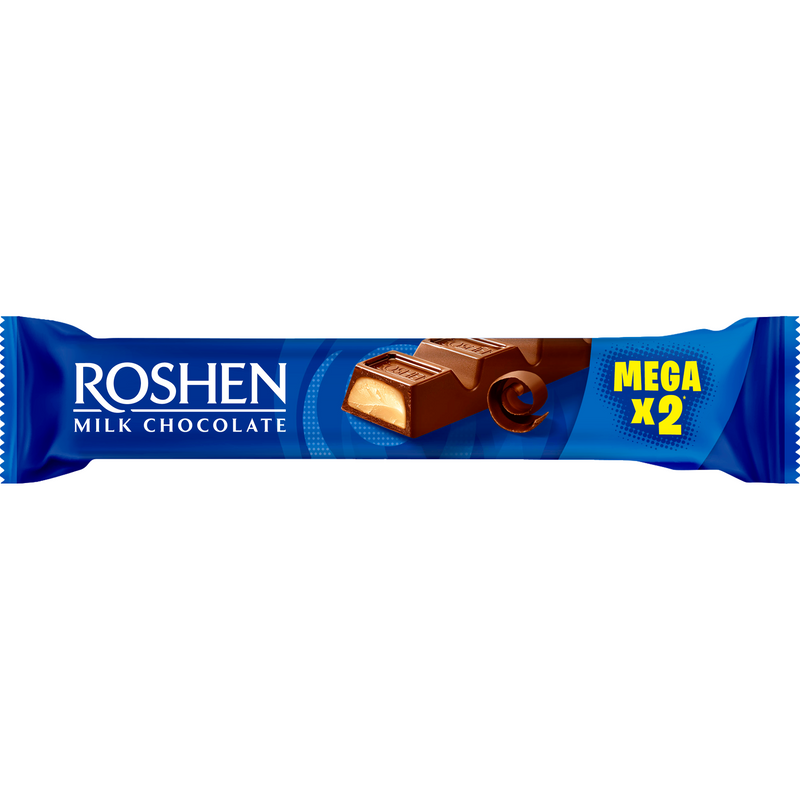 Roshen Mega Baton cu ciocolata cu lapte si creme brulee, 58g