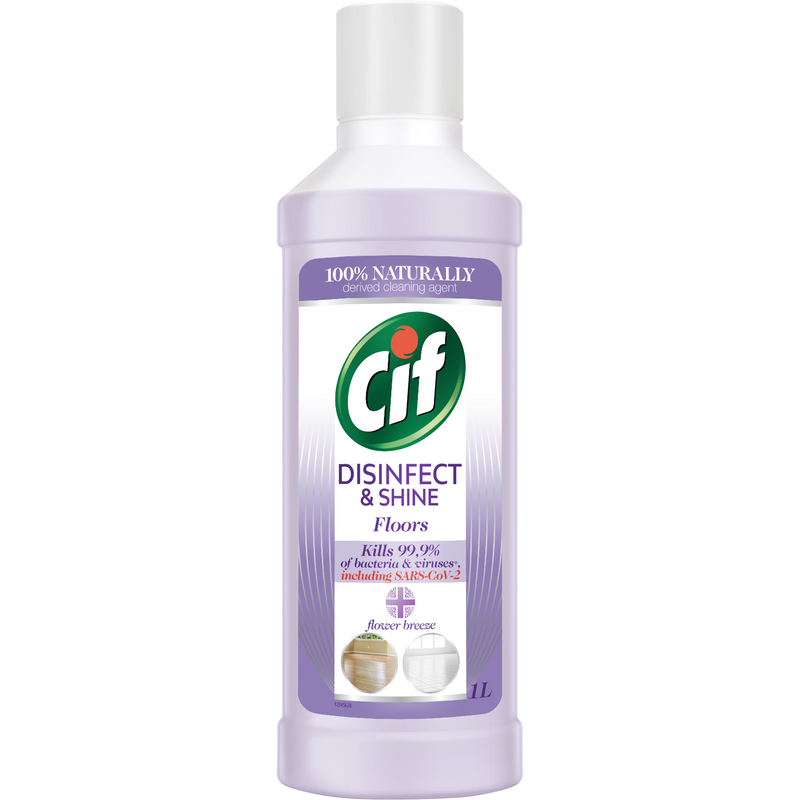 Solutie dezinfectanta pentru curatare podele Cif Disinfect & Shine Flower Breeze, 1L