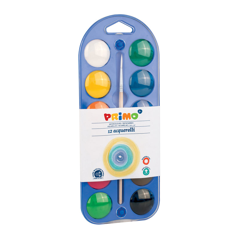 Acuarele Morocolor cu paleta si pensula, 12 culori