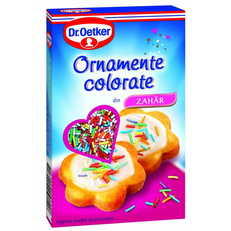 Dr.Oetker Ornamente Colorate din Zahar, 80g