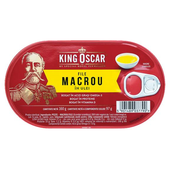 King Oscar-macrou in ulei, 160 g