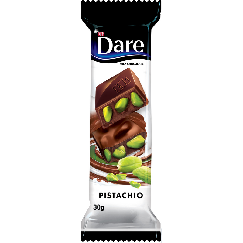 Dare - ciocolata cu continut ridicat de lapte si fistic 10%, 30g