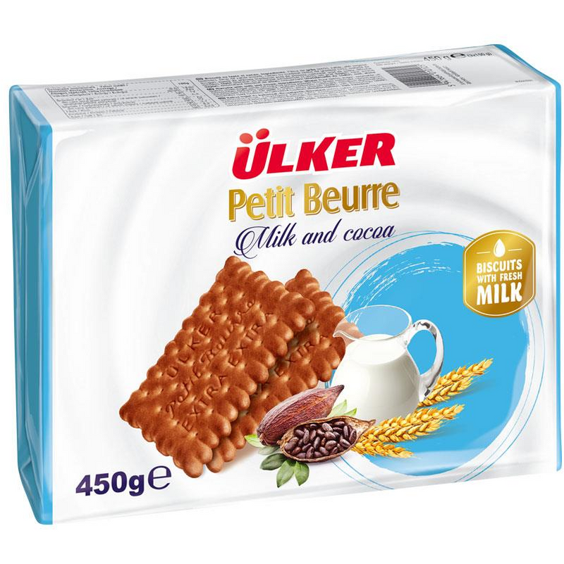 Ulker Petit Beurre lapte & cacao, 450g