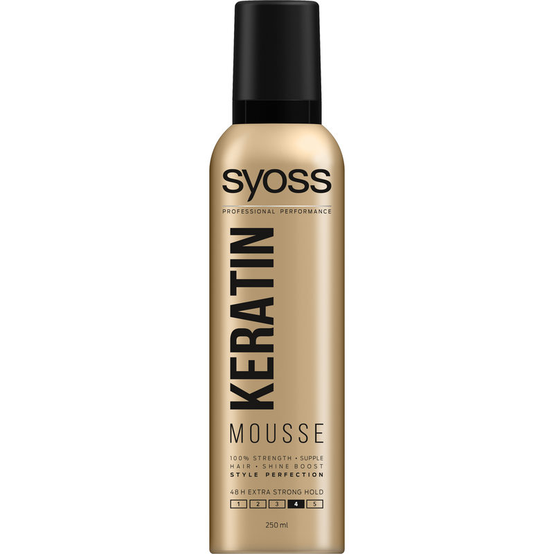 Spuma de par Syoss Keratin Style Perfection pentru fixare puternica, 250 ml