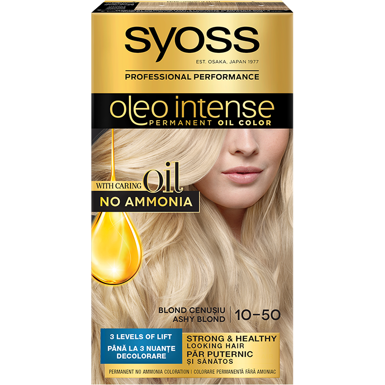 Vopsea de par permanenta fara Amoniac Syoss Oleo Intense 10-50 Blond Cenusiu