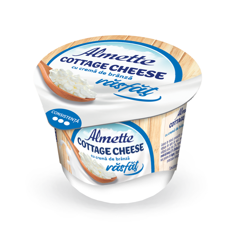Almette Cottage Cheese cu crema de branza Rasfat, 165g