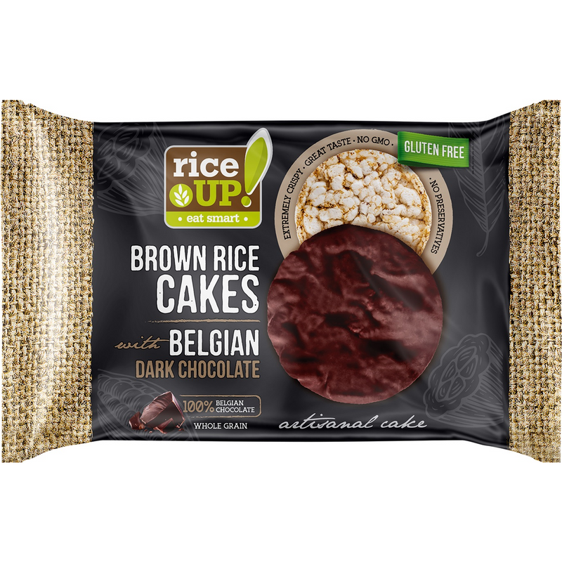 Rice up! Rondele orez cu glazura de ciocolata neagra, 50g