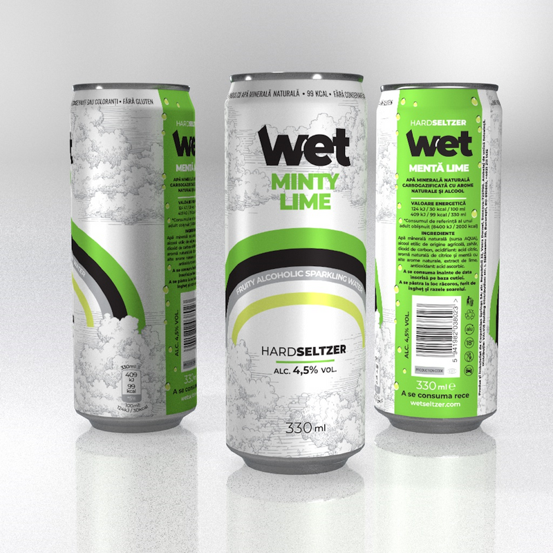 Wet minty lime bautura alcoolica fructata, 0.33l