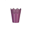 Koronka ghiveci dantelat din plastic mov, 12 cm