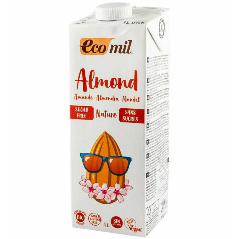 Ecomil Bautura Bio natur de migdale, fara zahar, 1 l