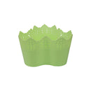 Koronka ghiveci dantelat triplu din plastic verde, 25 cm