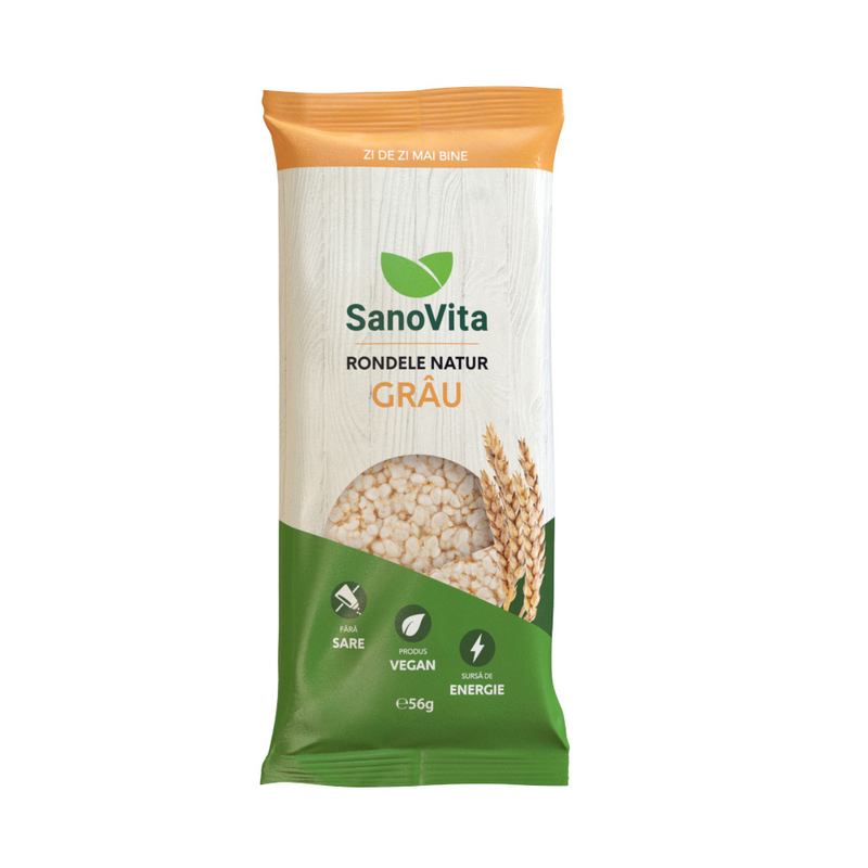SanoVita Rondele simple din grau, 56g