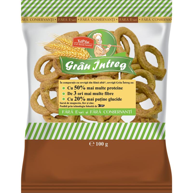 Vel Pitar covrigi Grau Intreg, 100g