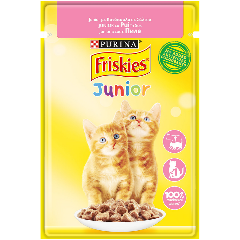 FRISKIES Junior cu Pui in Sos, hrana umeda pentru pisici, 85 g