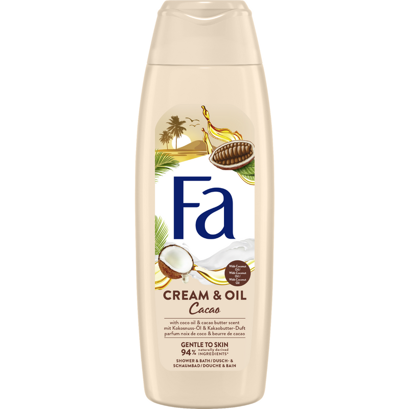 Spuma de baie Fa Cream & Oil Cacao, pH neutru, 750 ml