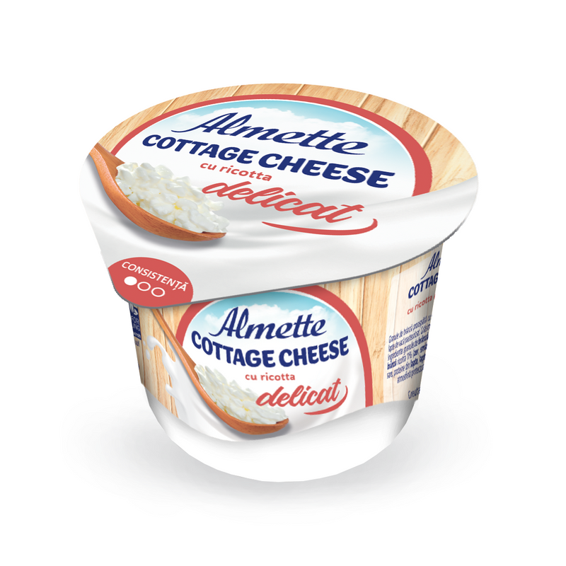 Almette Cottage Cheese cu ricotta Delicat, 165g